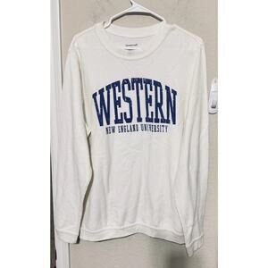 Western New England University Mens Sweatshirt Sz M cream Boxercraft Thermal
